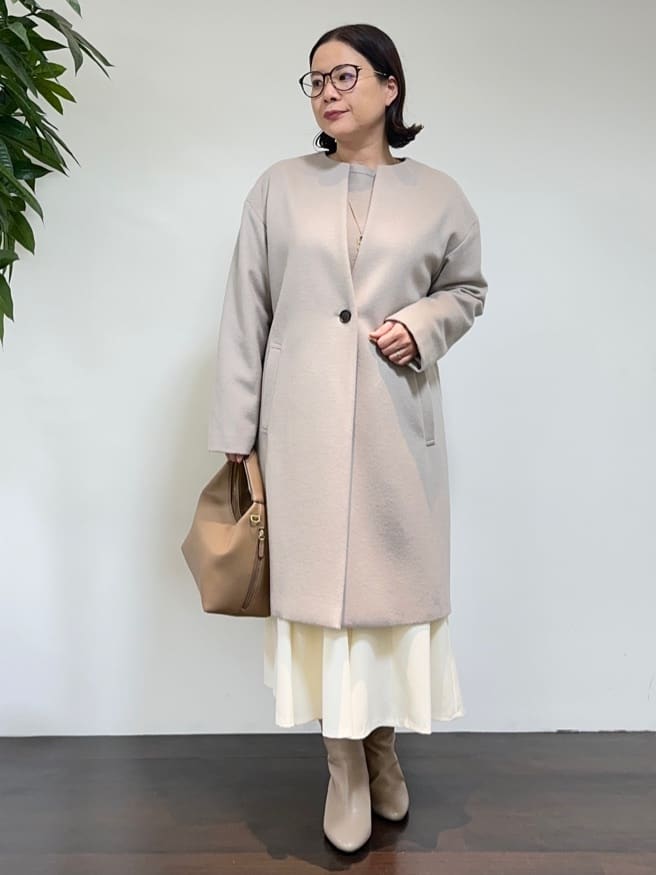 Asamiさんの「UNTITLED｜【日本製／2WAY衿】スタンドカラー ロングコート」を使ったコーディネート