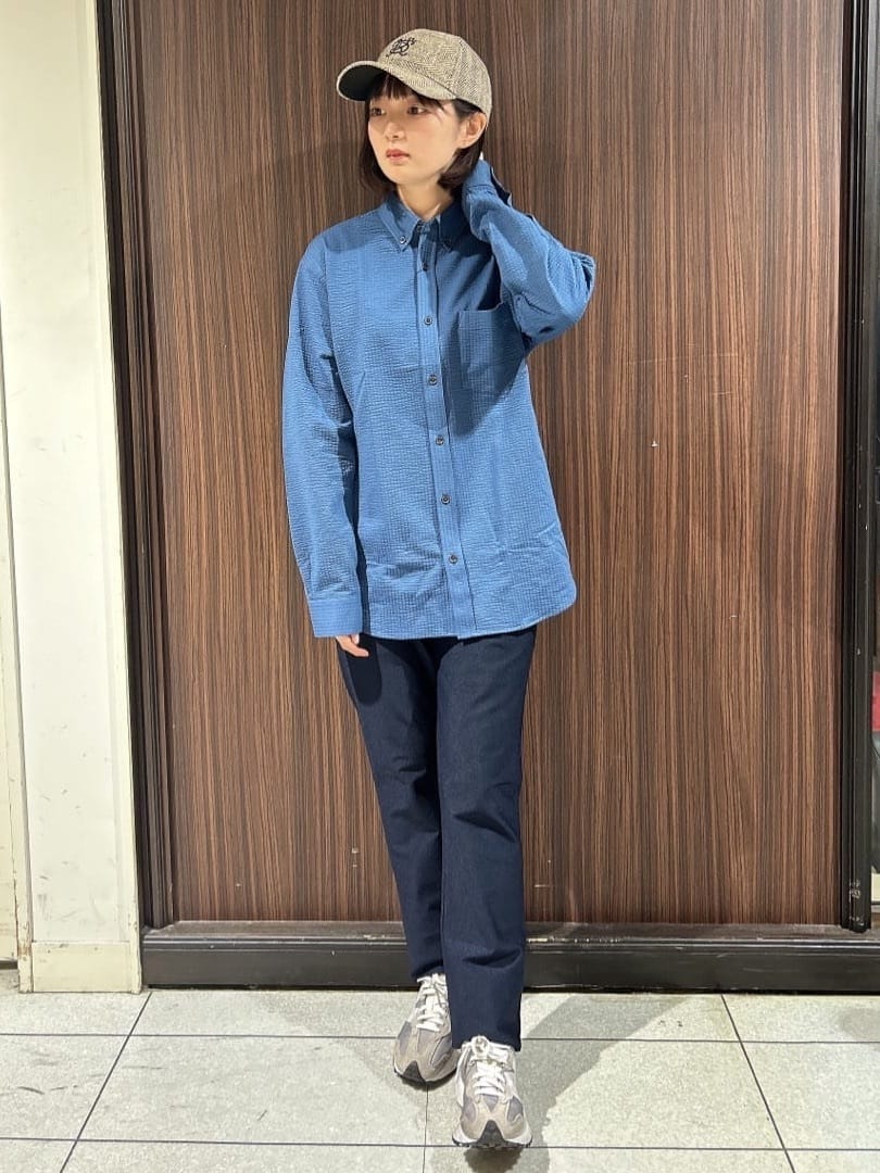 さやさんの「TAKEO KIKUCHI｜【抗菌防臭/シーズンレス】シアサッカー ジャージシャツ」を使ったコーディネート