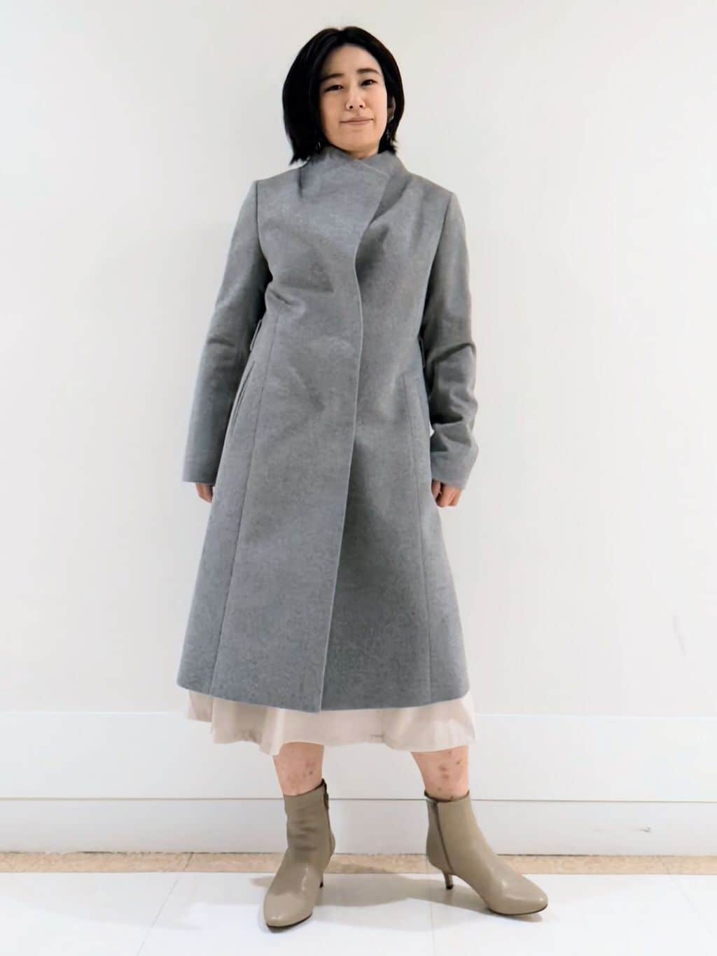 ミズタさんの「UNTITLED｜【日本製／2WAY衿】スタンドカラー ロングコート」を使ったコーディネート