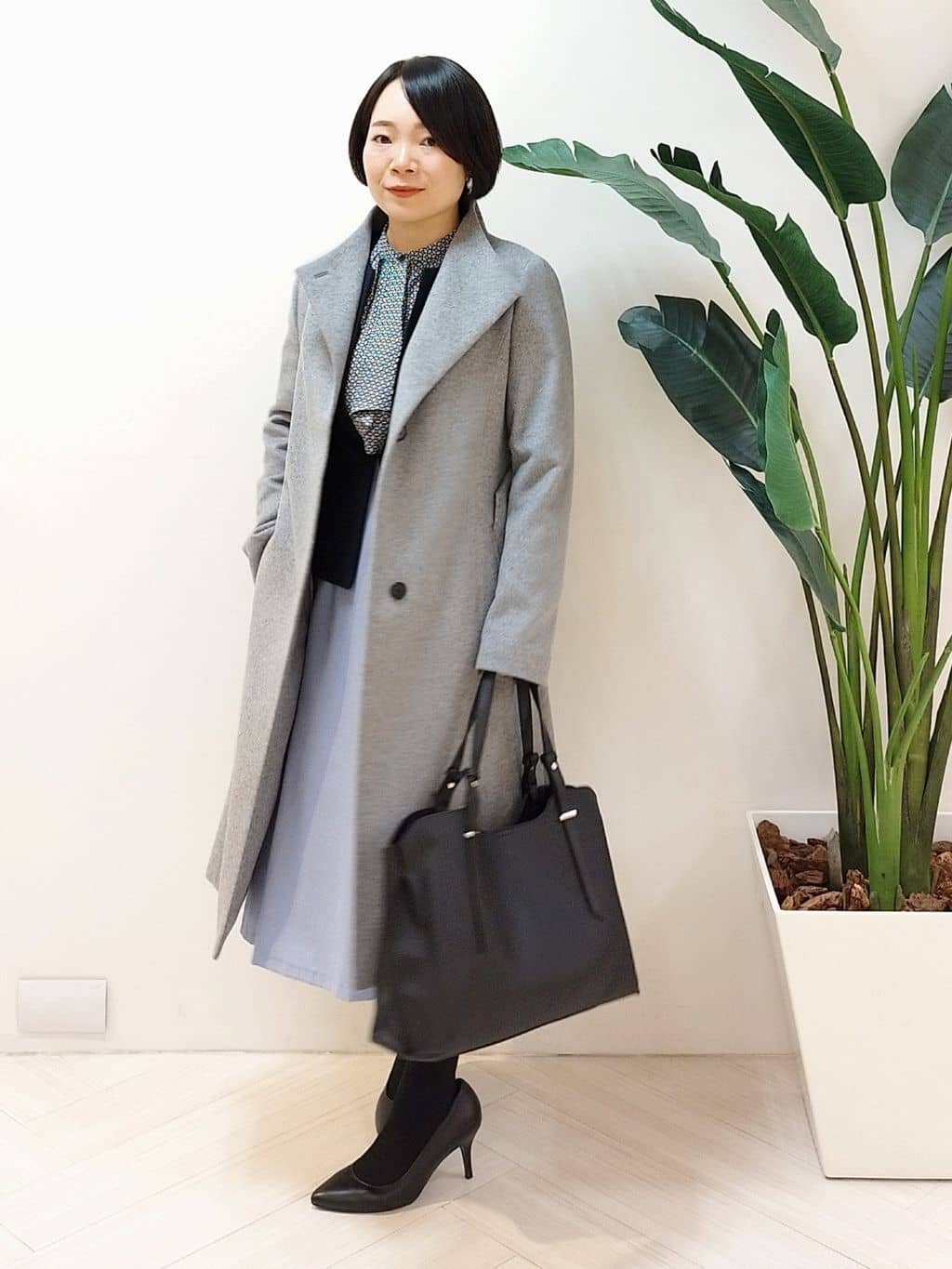 s u g iさんの「UNTITLED｜【日本製／2WAY衿】スタンドカラー ロングコート」を使ったコーディネート