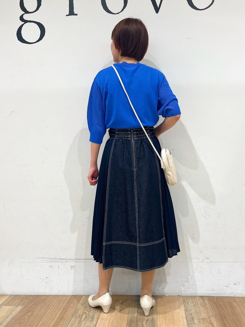 山さんさんの「grove｜グローブ人気のスカート！デニムサイドプリーツスカート」を使ったコーディネート