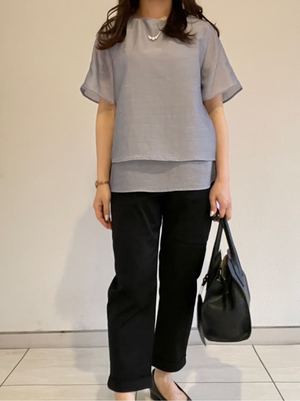 kahoさんの「INDIVI｜【セレモニーにおすすめ！】パール調トップネックレス」を使ったコーディネート