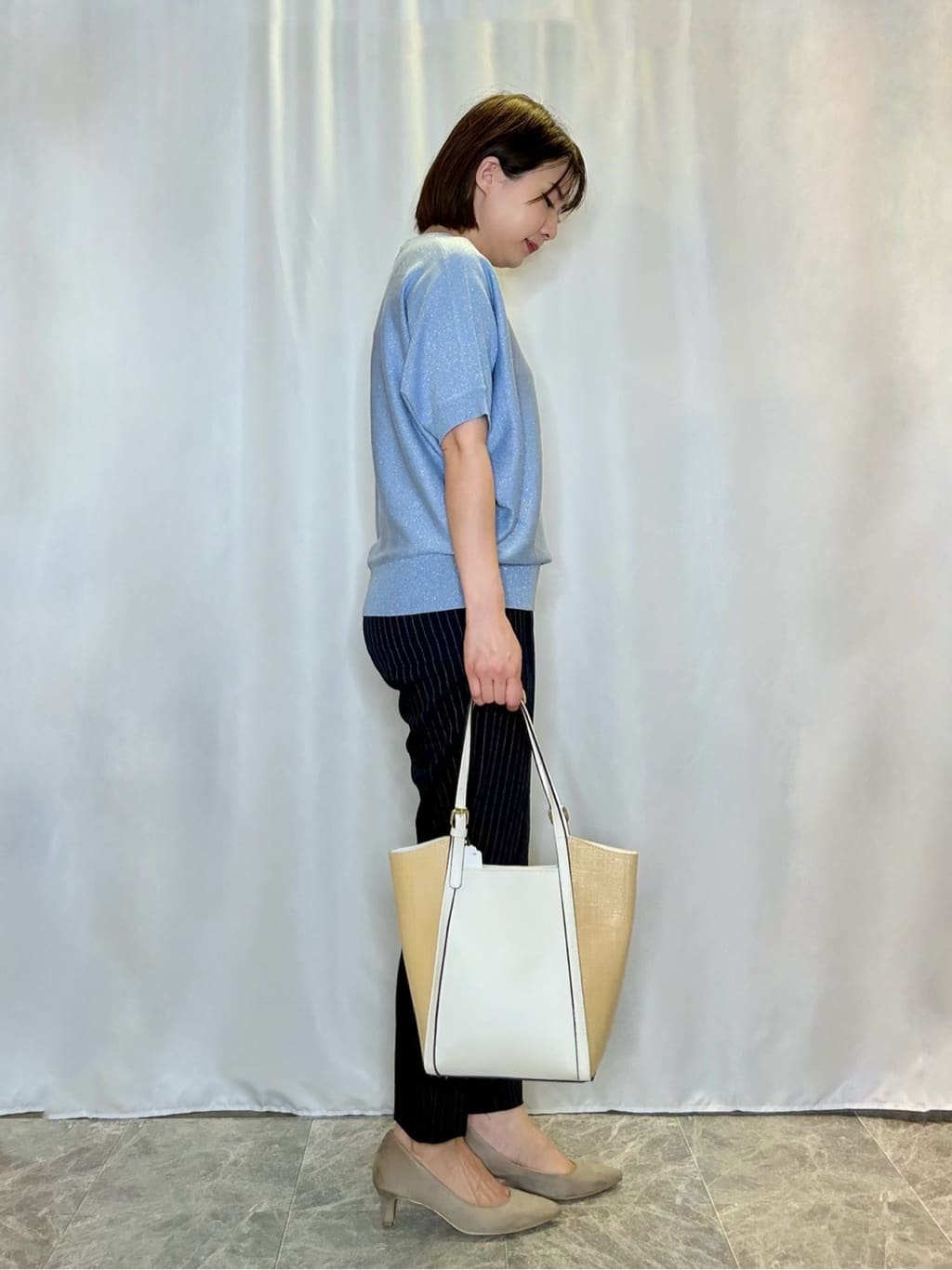 ネリさんの「SHOO･LA･RUE｜【洗える/SS-3L】すっきりキレイにかっこよく 大人のテーパードパンツ」を使ったコーディネート