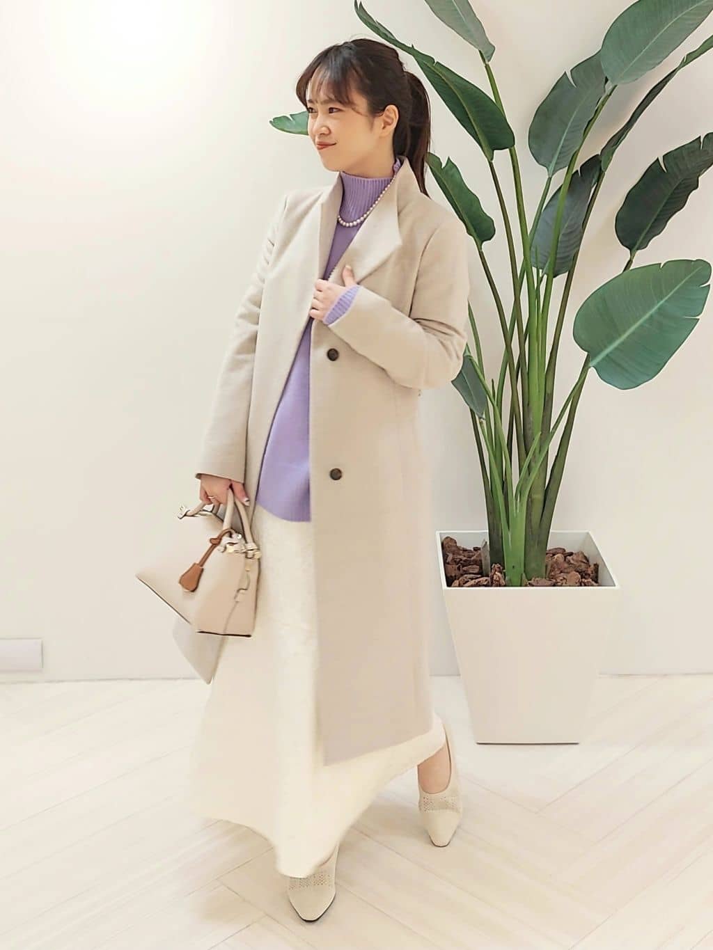 YuKaRiさんの「UNTITLED｜【日本製／2WAY衿】スタンドカラー ロングコート」を使ったコーディネート