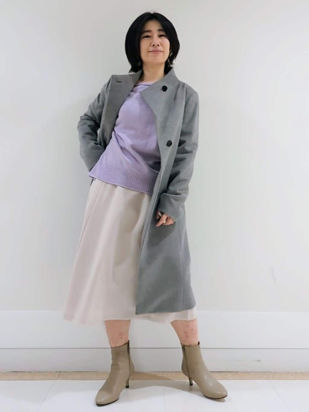 ミズタさんの「UNTITLED｜【日本製／2WAY衿】スタンドカラー ロングコート」を使ったコーディネート