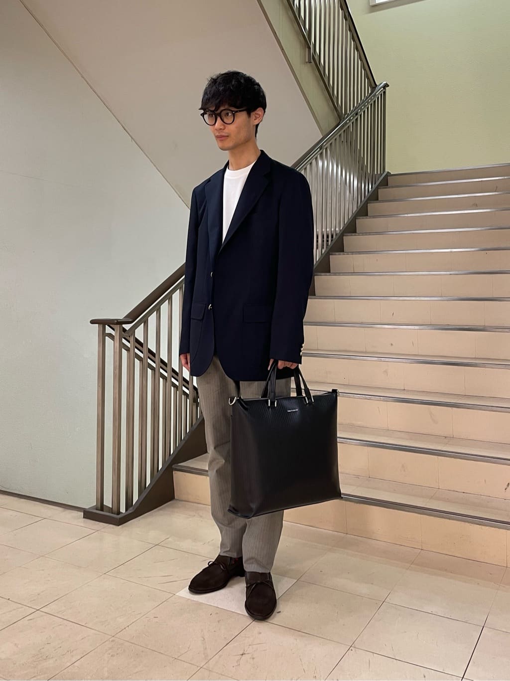 Okdさんの「TAKEO KIKUCHI｜【Made in JAPAN】播州織 ヘリンボン ストレート パンツ」を使ったコーディネート