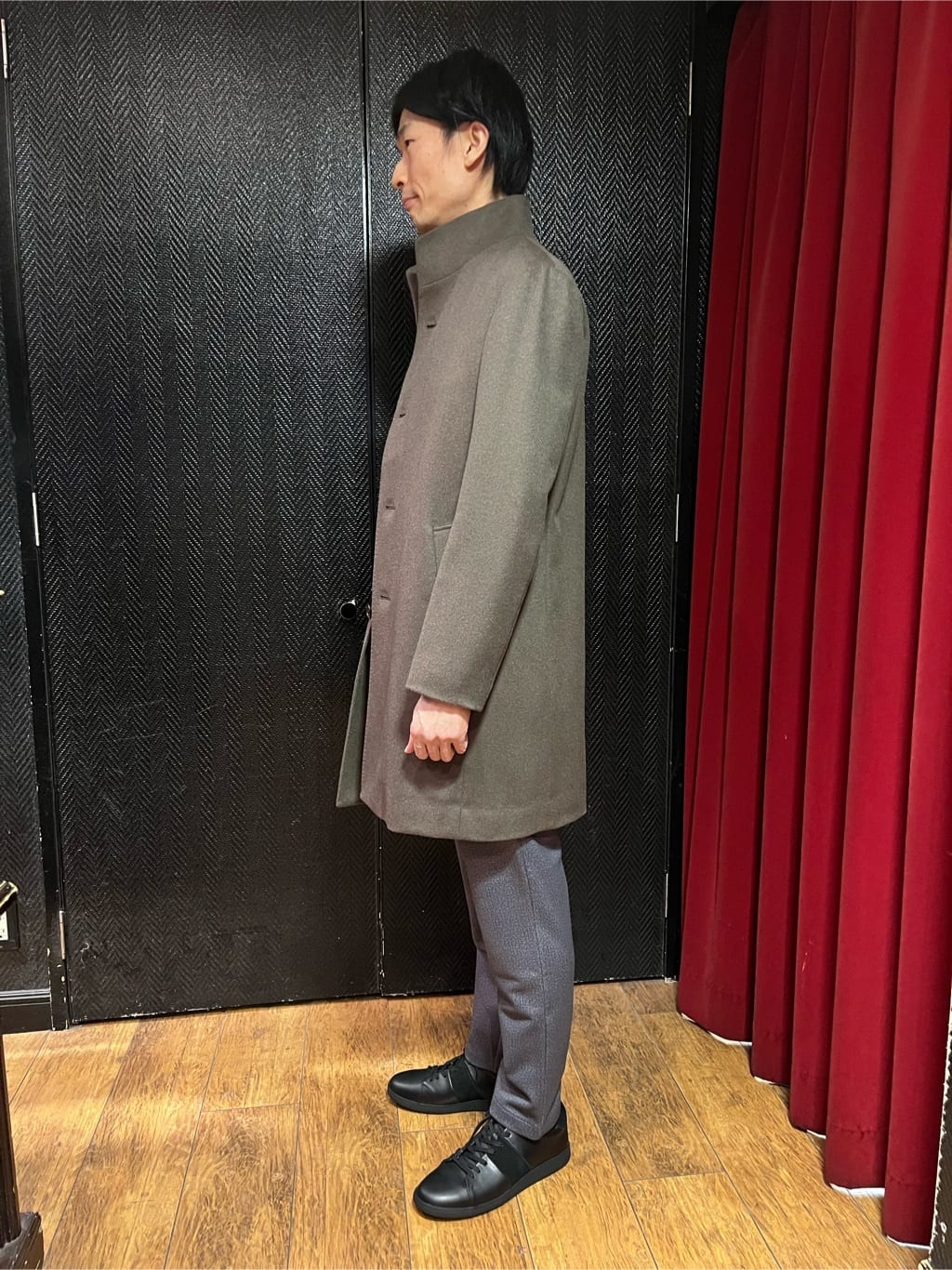  matsuさんの「TAKEO KIKUCHI｜【ウールカシミヤブレンド】ビーバー調 スタンドカラー コート」を使ったコーディネート