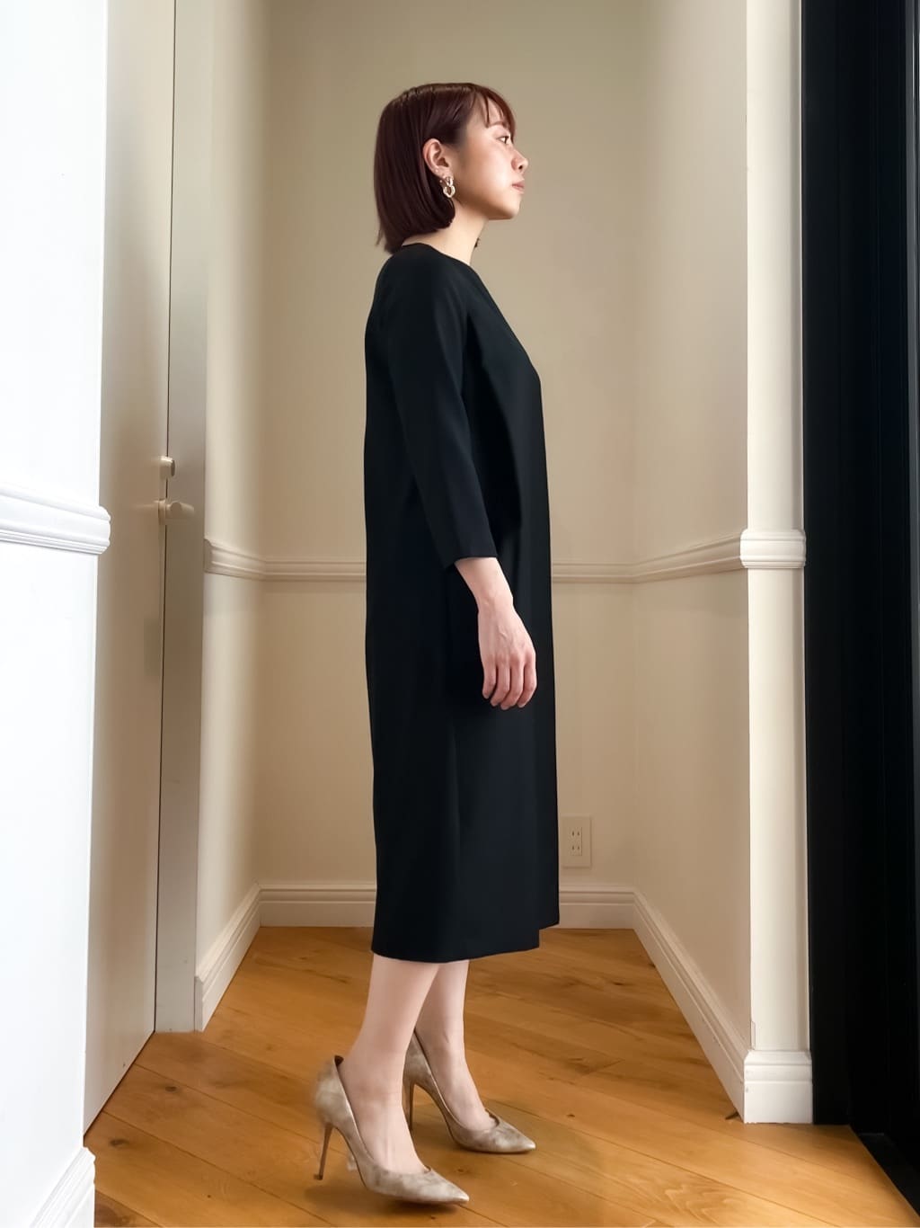 HOMMAさんの「DRESSTERIOR｜【セットアップ可】ブラックフォーマルワンピース」を使ったコーディネート