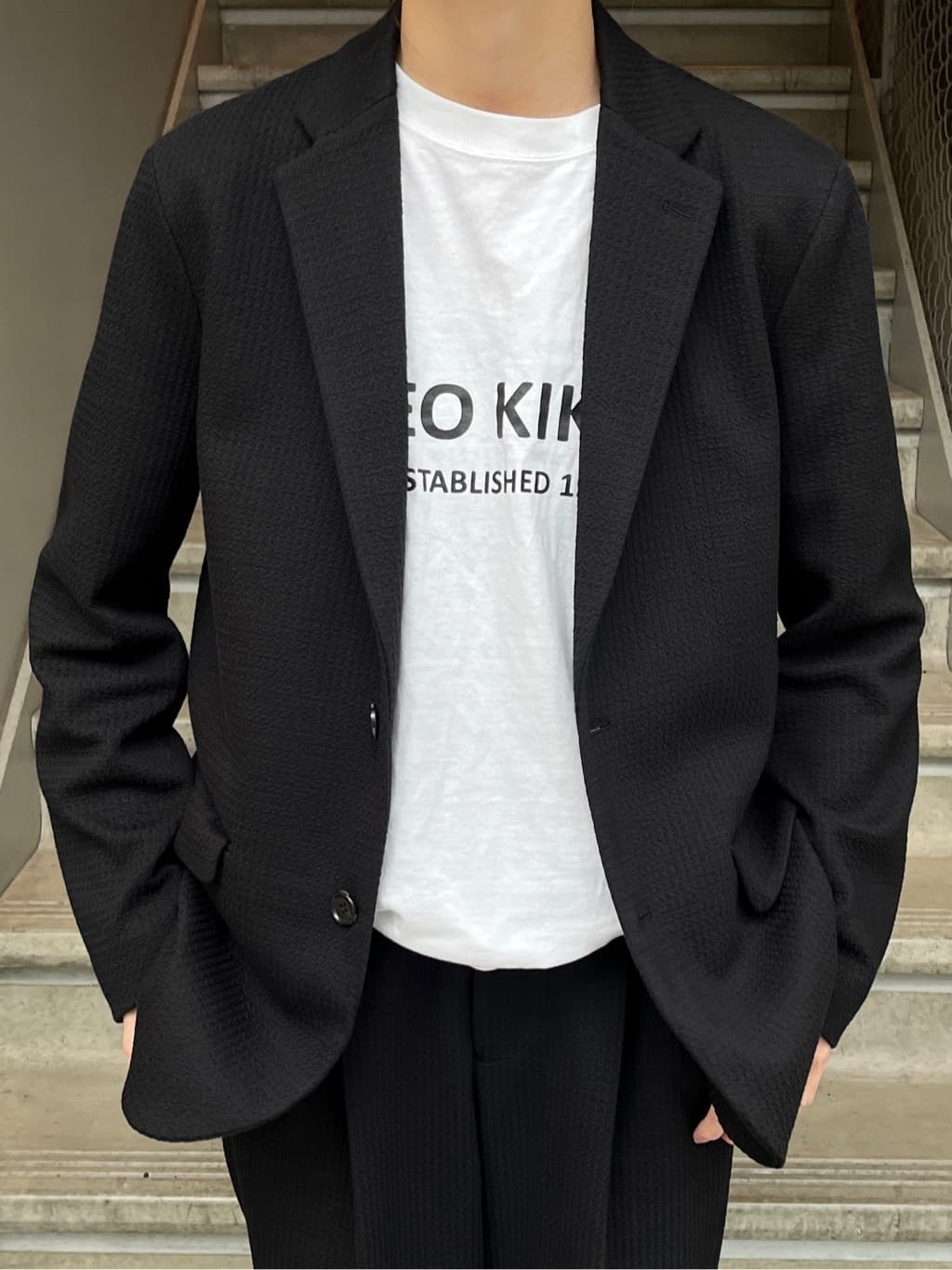 神野（jinno）さんの「TAKEO KIKUCHI｜【抗菌防臭】クロスウィーブ ジャケット」を使ったコーディネート