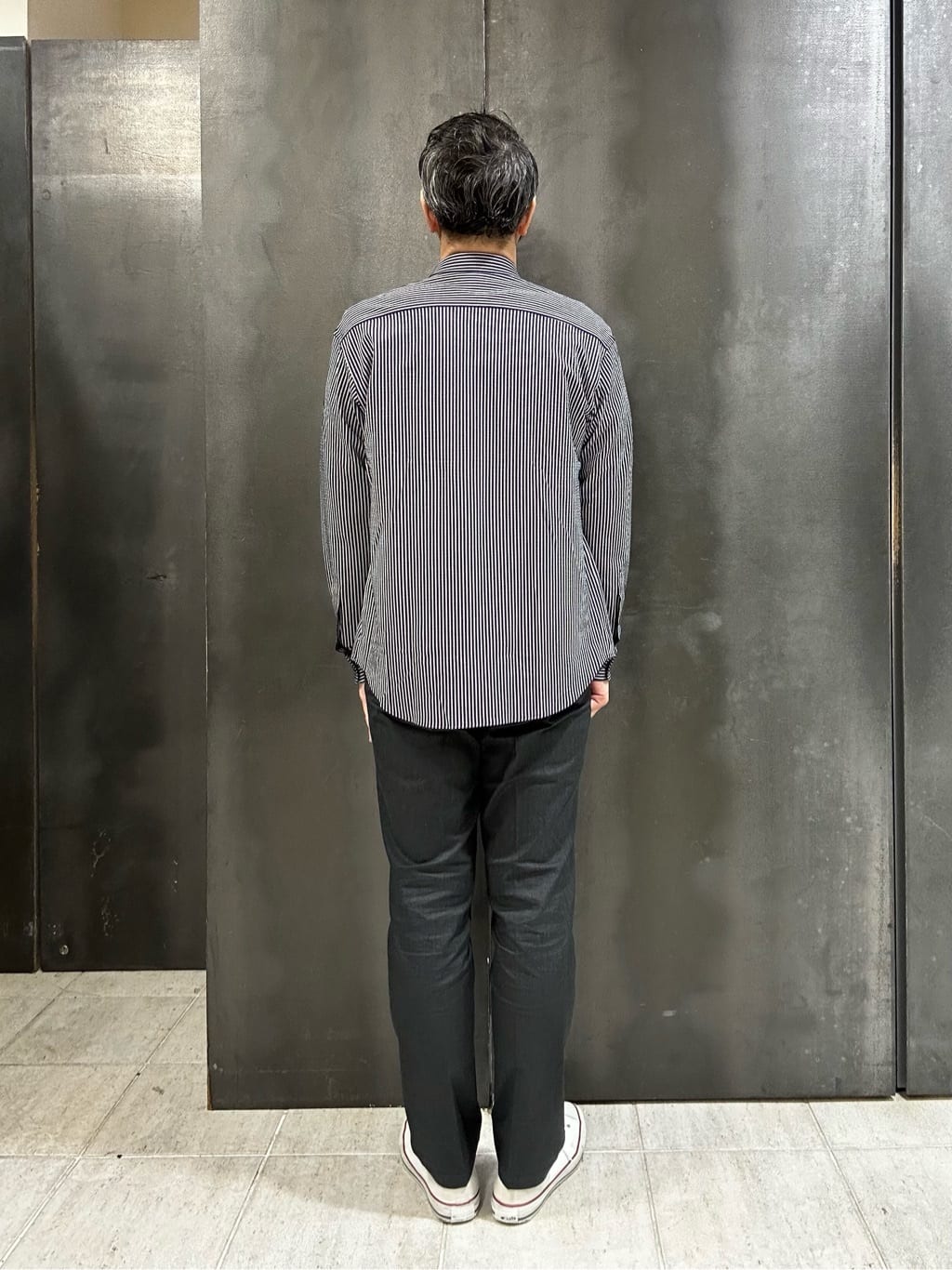 coheyさんの「TAKEO KIKUCHI｜【抗菌防臭/シーズンレス】シアサッカー ジャージシャツ」を使ったコーディネート