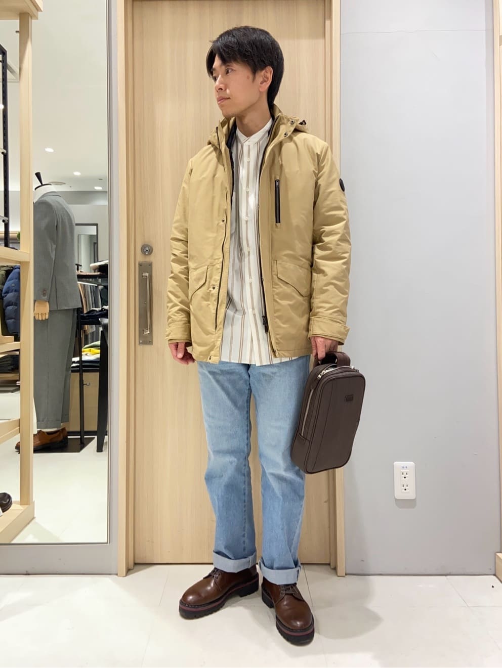 わいずみさんの「TAKEO KIKUCHI｜40ct&525 厚底プレーントゥシューズ」を使ったコーディネート