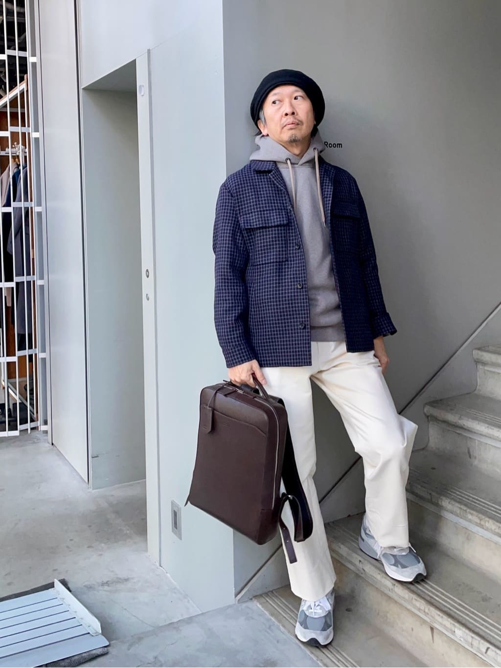 デザイナーTAKEman さんの「TAKEO KIKUCHI｜フルベジタンニンレザー バックパック」を使ったコーディネート