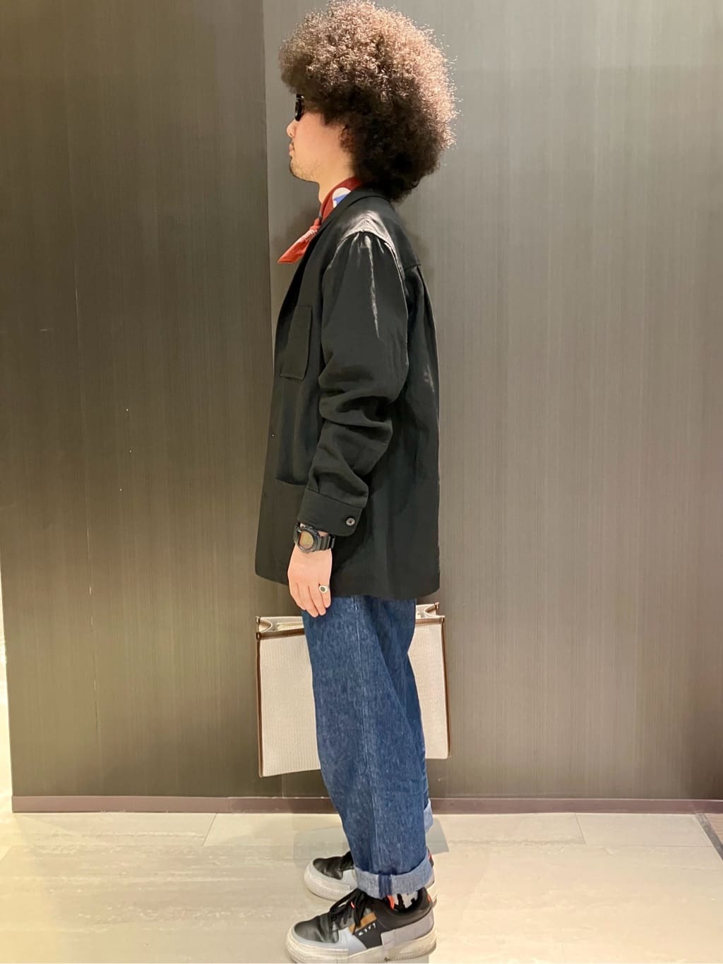 MATSUさんの「TAKEO KIKUCHI｜ボーラーハット ハンドペイントライク バンダナ」を使ったコーディネート