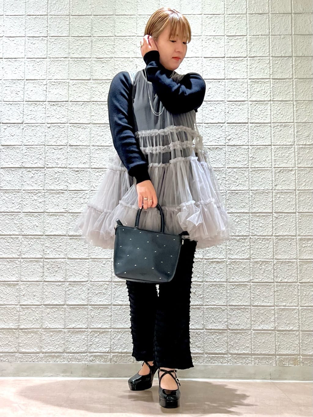 TAKAさんの「ESPERANZA｜クロスダブルバックル厚底パンプス 結婚式二次会 パーティー 25SS」を使ったコーディネート