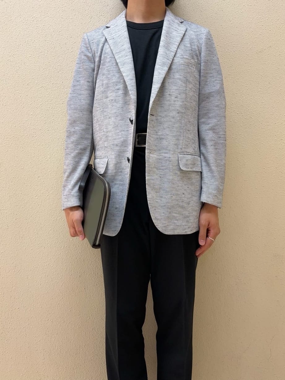及川さんの「TAKEO KIKUCHI｜【尾州織】リネンブレンド メッシュ ジャケット」を使ったコーディネート