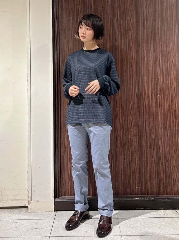 さやさんの「TAKEO KIKUCHI｜【全7サイズ&times;8色展開！】トップマルチヘリンボン パンツ」を使ったコーディネート