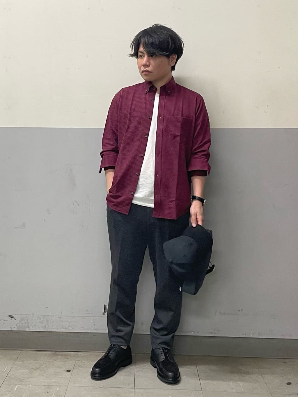 Suehiroさんの「TAKEO KIKUCHI｜【抗菌防臭/シーズンレス】シアサッカー ジャージシャツ」を使ったコーディネート