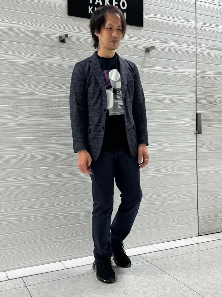 井出恭輔さんの「TAKEO KIKUCHI｜【尾州織】リネンブレンド メッシュ ジャケット」を使ったコーディネート