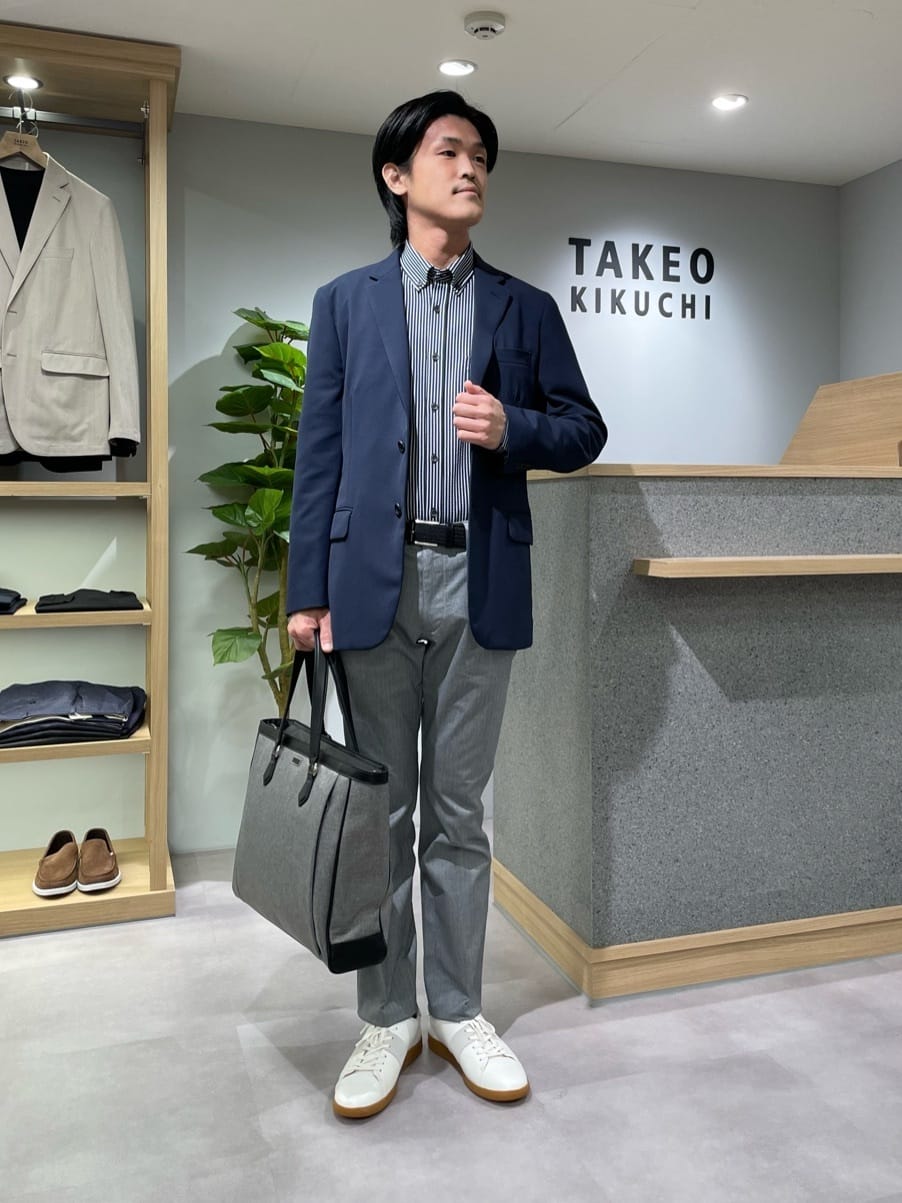 TAKE✳︎さんの「TAKEO KIKUCHI｜【抗菌防臭/シーズンレス】シアサッカー ジャージシャツ」を使ったコーディネート