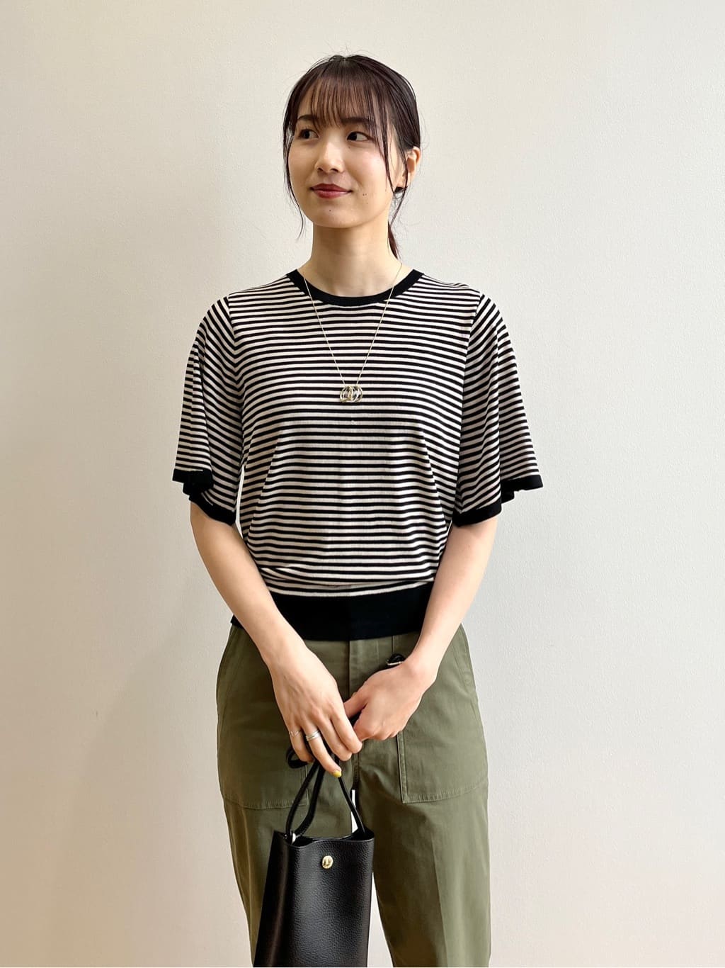 sachikoさんの「OPAQUE.CLIP｜ストレッチベイカーパンツ／オーガニックコットン混【洗濯機洗い可／ストレッチ】」を使ったコーディネート