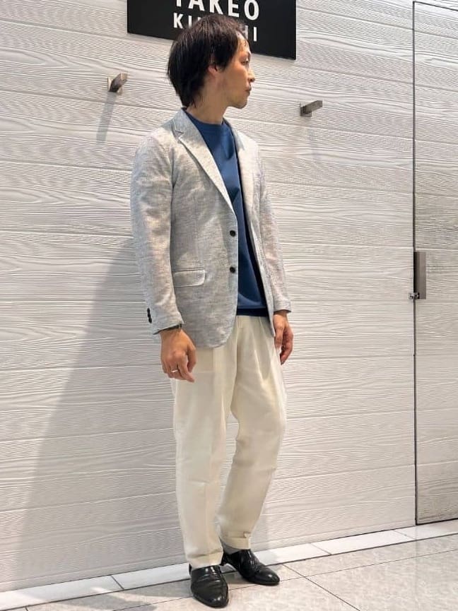 井出恭輔さんの「TAKEO KIKUCHI｜【尾州織】リネンブレンド メッシュ ジャケット」を使ったコーディネート