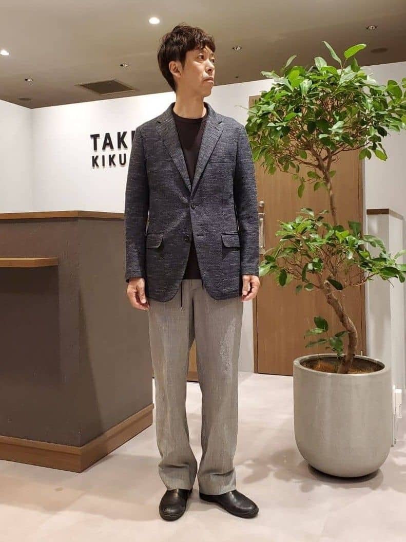 ishidaさんの「TAKEO KIKUCHI｜【尾州織】リネンブレンド メッシュ ジャケット」を使ったコーディネート