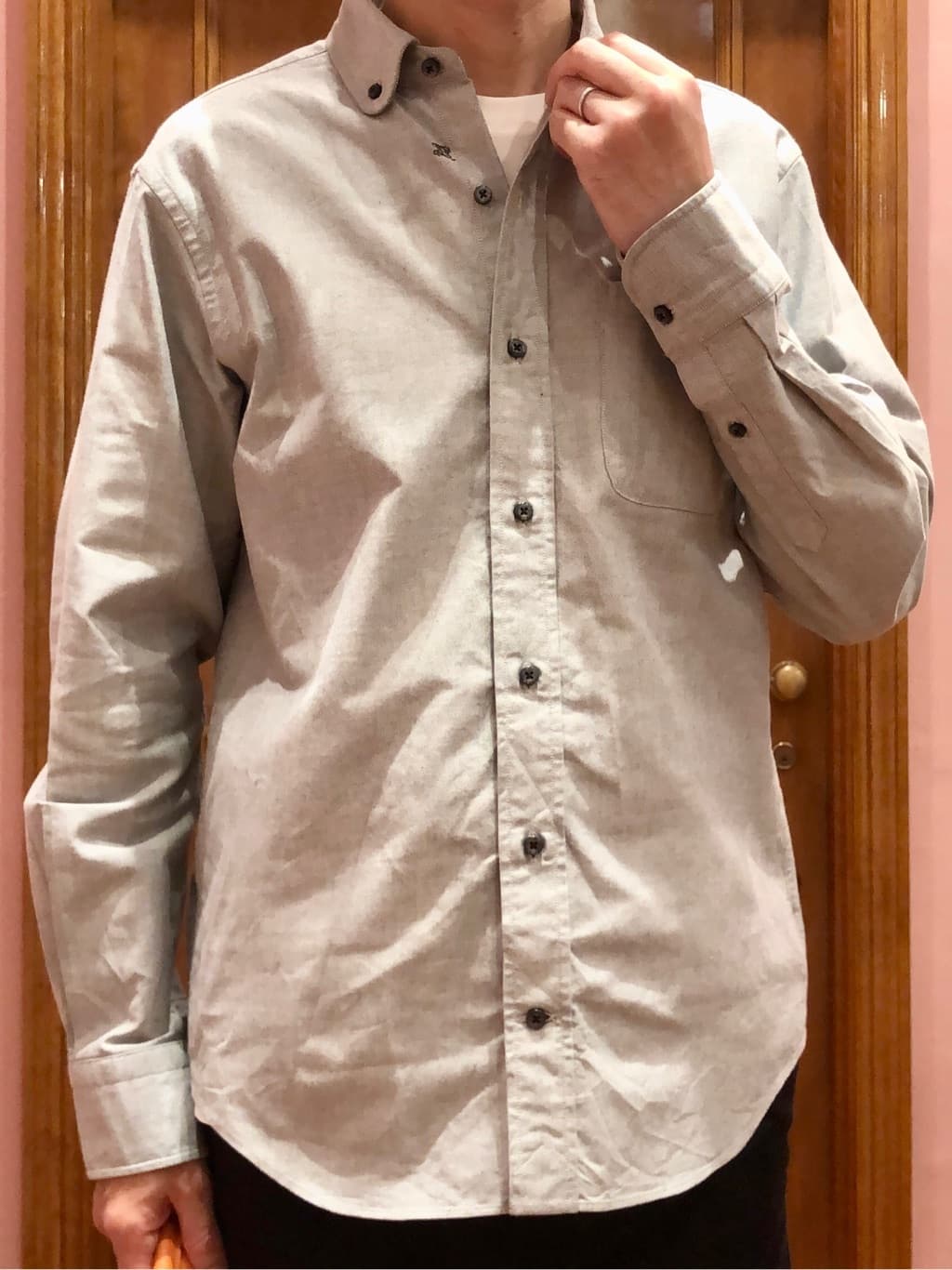 OKJさんの「DRESSTERIOR｜オックスフォード ラウンドカラーシャツ」を使ったコーディネート