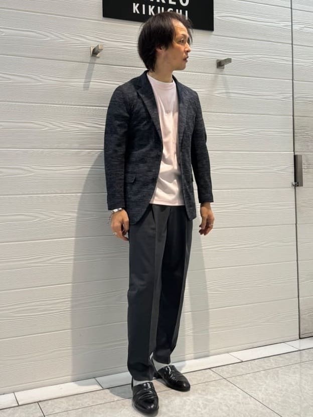 井出恭輔さんの「TAKEO KIKUCHI｜【尾州織】リネンブレンド メッシュ ジャケット」を使ったコーディネート
