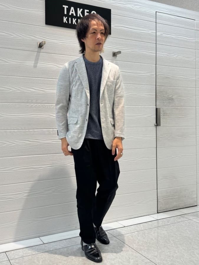 井出恭輔さんの「TAKEO KIKUCHI｜【尾州織】リネンブレンド メッシュ ジャケット」を使ったコーディネート
