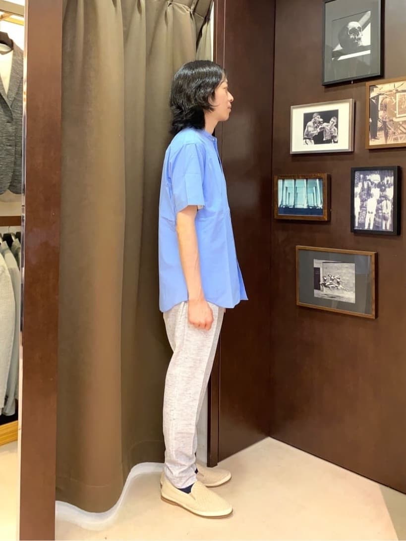 コバヤシさんの「TAKEO KIKUCHI｜【尾州織】リネンブレンド メッシュパンツ」を使ったコーディネート