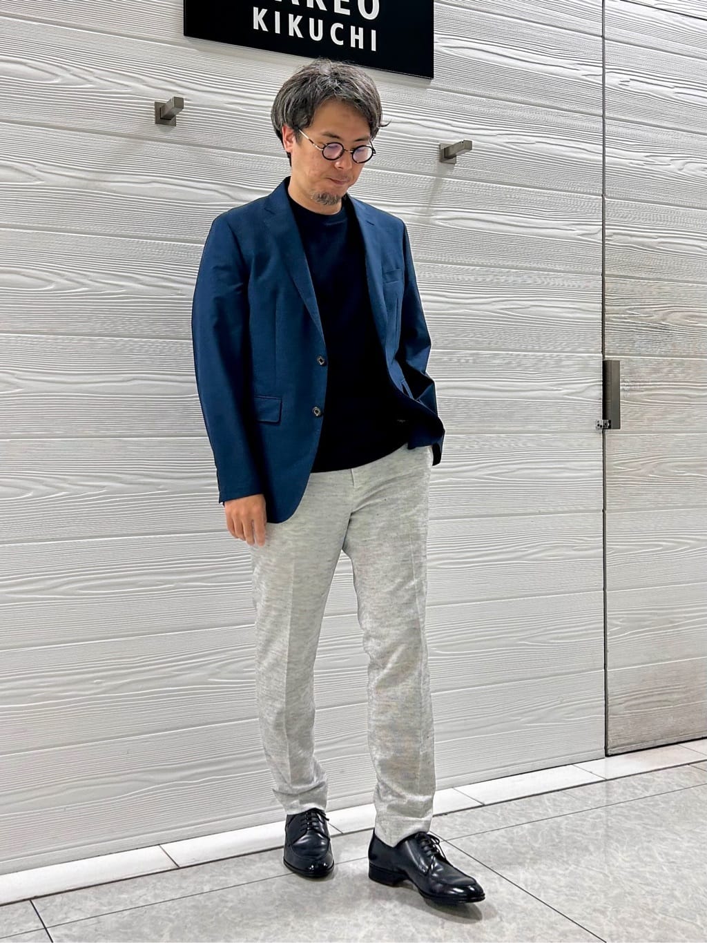 すーさんの「TAKEO KIKUCHI｜【抗菌防臭】COOL DOTS（R）ドビープリント ジャケット」を使ったコーディネート