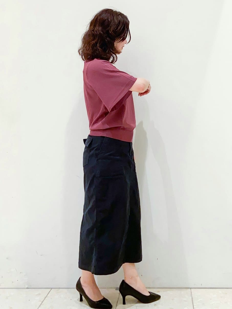 mameさんの「OPAQUE.CLIP｜オーガニックコットン混 ベイカースカート【洗濯機洗い可／ストレッチ】」を使ったコーディネート
