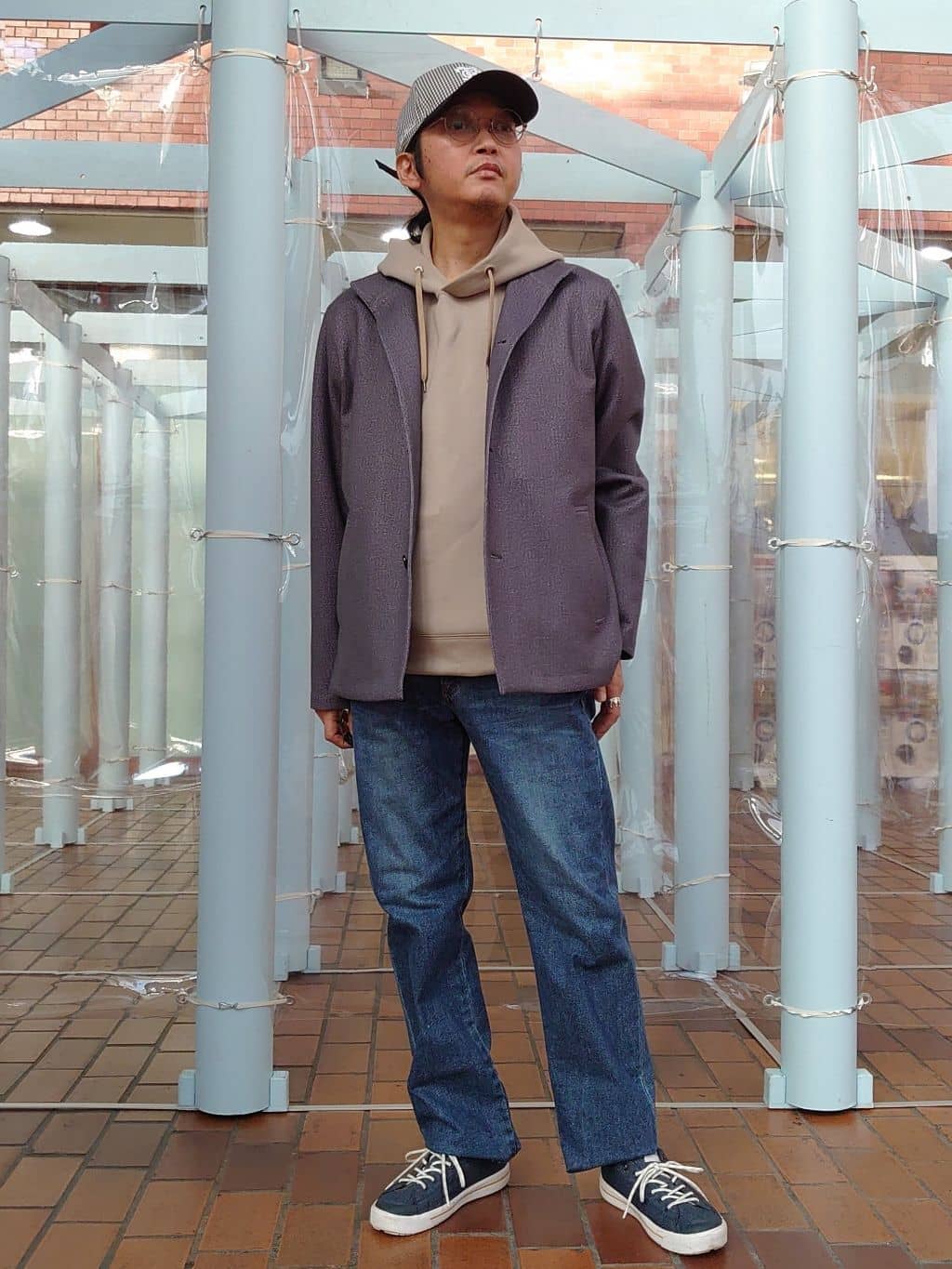 かしげるさんの「TAKEO KIKUCHI｜【DOWN FABRIC】ダウンファブリック スタンドカラーブルゾン」を使ったコーディネート
