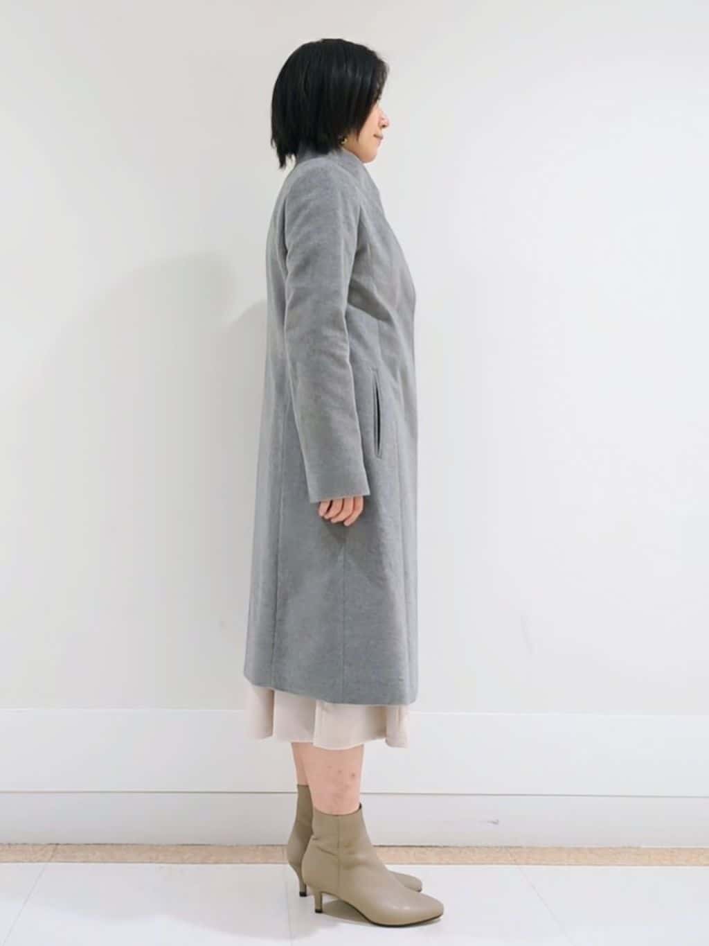 ミズタさんの「UNTITLED｜【日本製／2WAY衿】スタンドカラー ロングコート」を使ったコーディネート