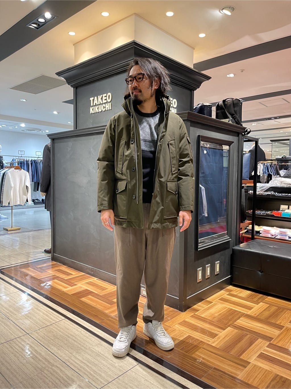 Uさんの「TAKEO KIKUCHI｜【3WAY／撥水】ドビーメモリー ダウンライナーブルゾン」を使ったコーディネート