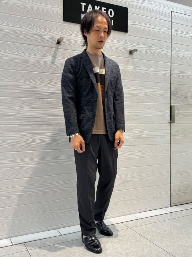 井出恭輔さんの「TAKEO KIKUCHI｜【尾州織】リネンブレンド メッシュ ジャケット」を使ったコーディネート