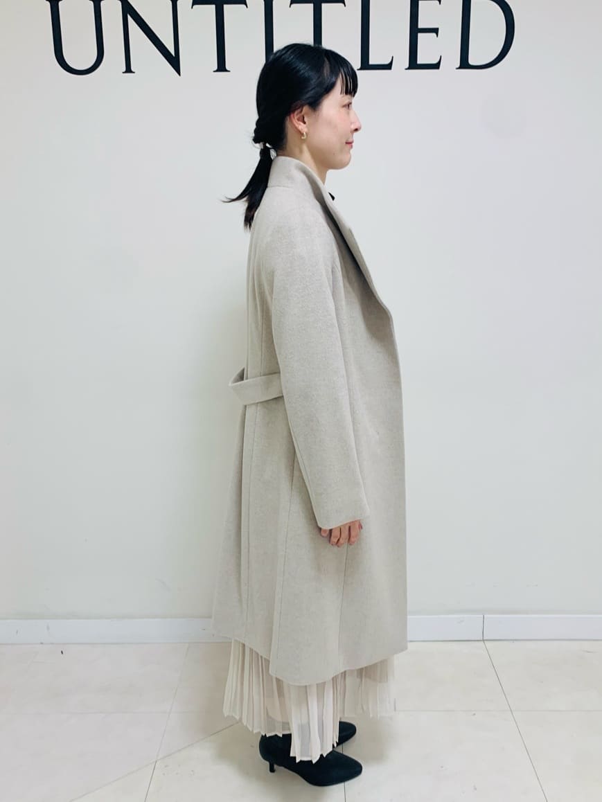 サオリさんの「UNTITLED｜【日本製／2WAY衿】スタンドカラー ロングコート」を使ったコーディネート