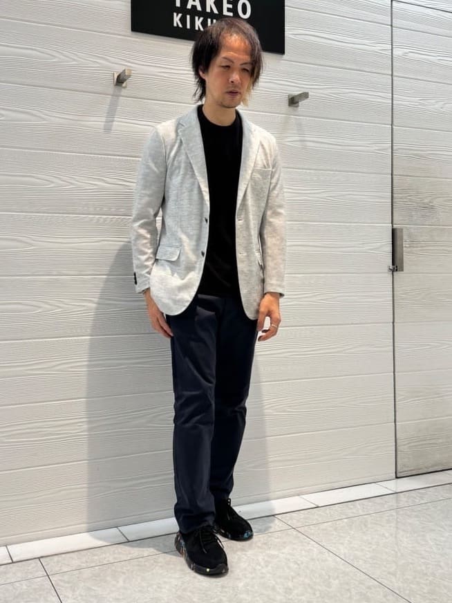 井出恭輔さんの「TAKEO KIKUCHI｜【尾州織】リネンブレンド メッシュ ジャケット」を使ったコーディネート