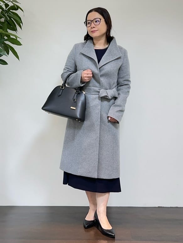 Asamiさんの「UNTITLED｜【日本製／2WAY衿】スタンドカラー ロングコート」を使ったコーディネート