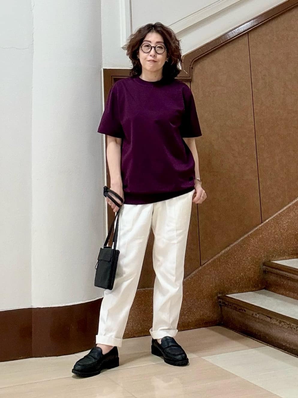 のぐみさんの「TAKEO KIKUCHI｜【抗菌防臭／5サイズ展開】ハイゲージポンチ Tシャツ」を使ったコーディネート