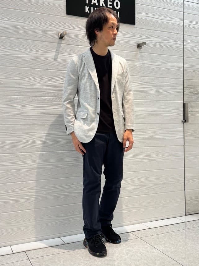 井出恭輔さんの「TAKEO KIKUCHI｜【尾州織】リネンブレンド メッシュ ジャケット」を使ったコーディネート