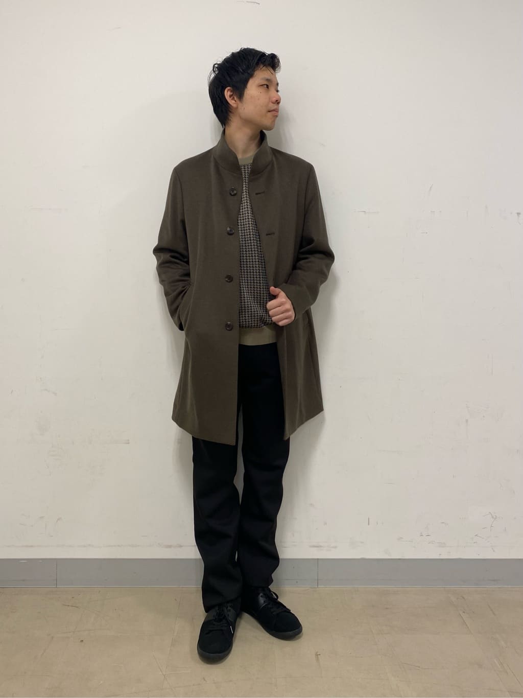 shoumaさんの「TAKEO KIKUCHI｜【ウールカシミヤブレンド】ビーバー調 スタンドカラー コート」を使ったコーディネート