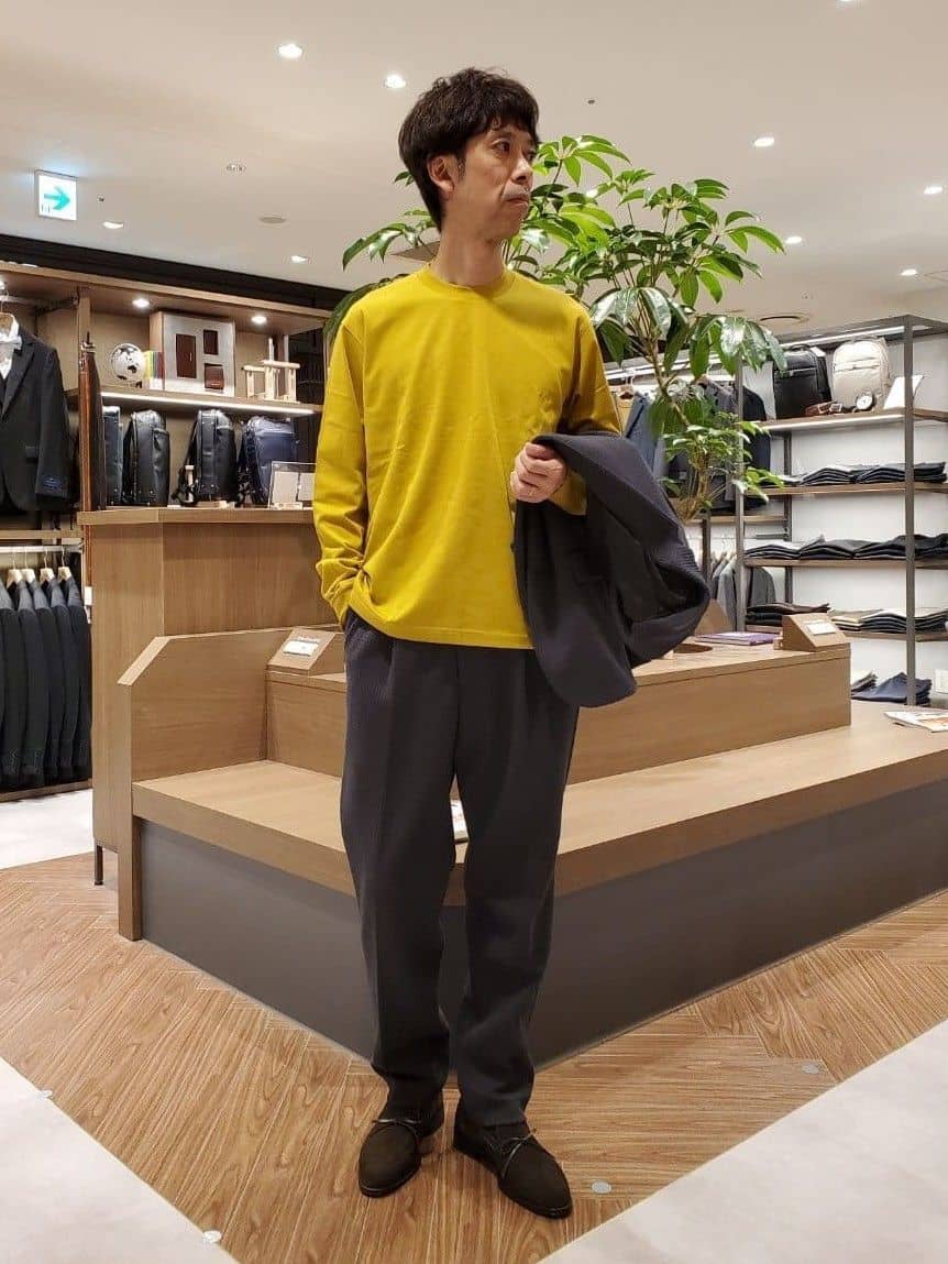 ishidaさんの「TAKEO KIKUCHI｜【抗菌防臭】クロスウィーブ ジャケット」を使ったコーディネート