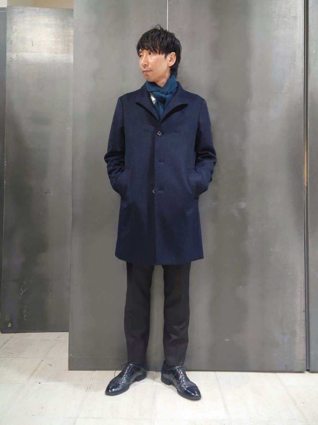 kawamuさんの「TAKEO KIKUCHI｜【ウールカシミヤブレンド】ビーバー調 スタンドカラー コート」を使ったコーディネート