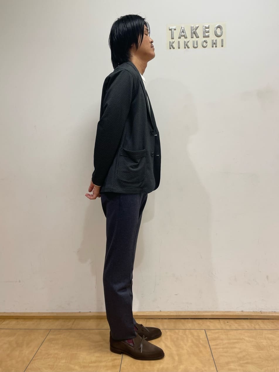 TAKE✳︎さんの「TAKEO KIKUCHI｜【Sサイズ～】メランジ ストレッチ ジャージー スラックス」を使ったコーディネート