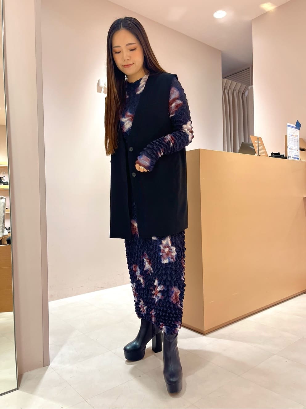 aya.oさんの「ESPERANZA｜ラク盛りショートブーツ」を使ったコーディネート