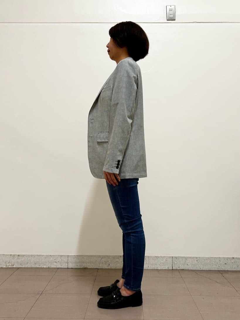 okaさんの「TAKEO KIKUCHI｜【抗菌防臭】COOL DOTS（R）ドビープリント ジャケット」を使ったコーディネート
