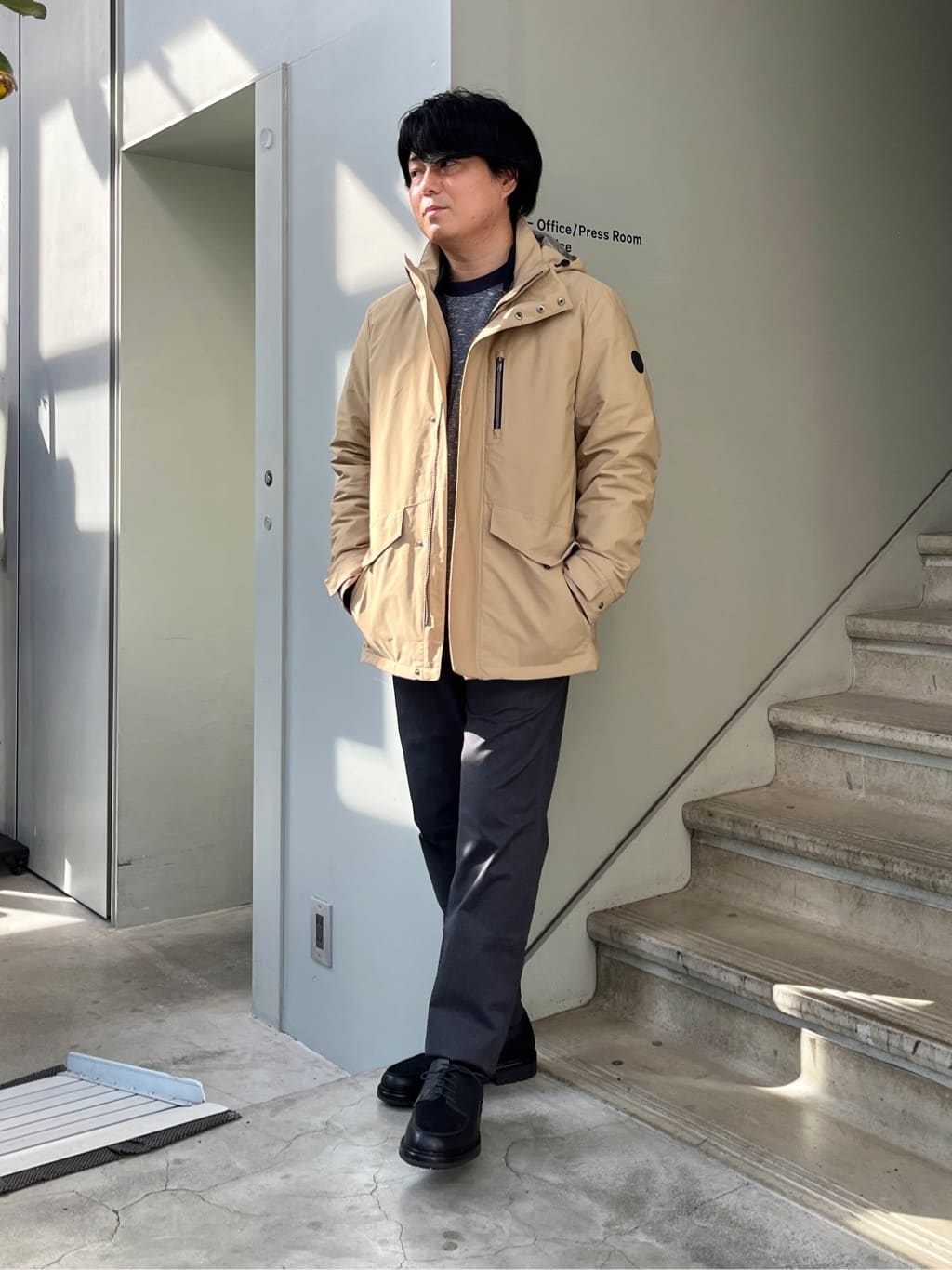 かずさんの「TAKEO KIKUCHI｜【全7サイズ&times;8色展開！】トップマルチヘリンボン パンツ」を使ったコーディネート