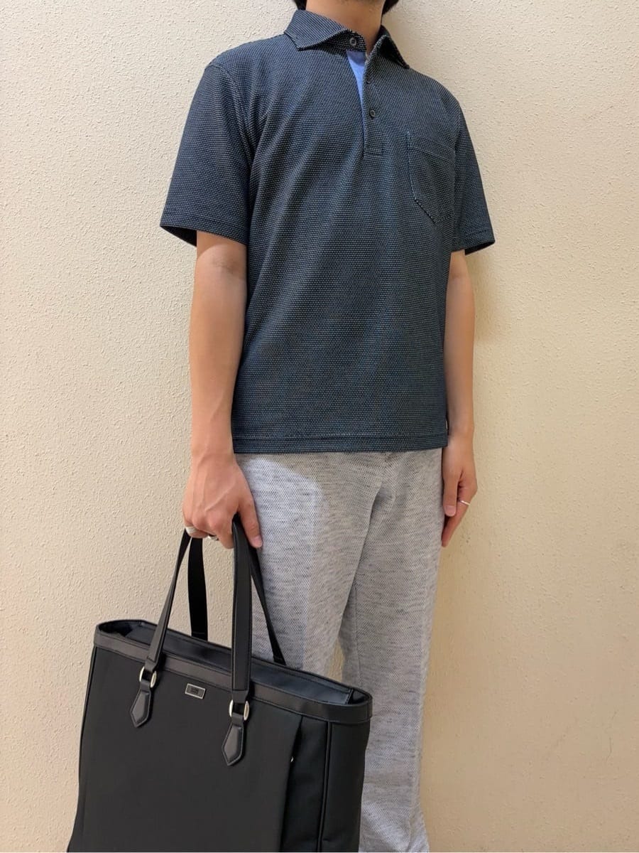 及川さんの「TAKEO KIKUCHI｜【抗菌防臭／9色5サイズ展開】ハニカムメランジ ポロシャツ」を使ったコーディネート