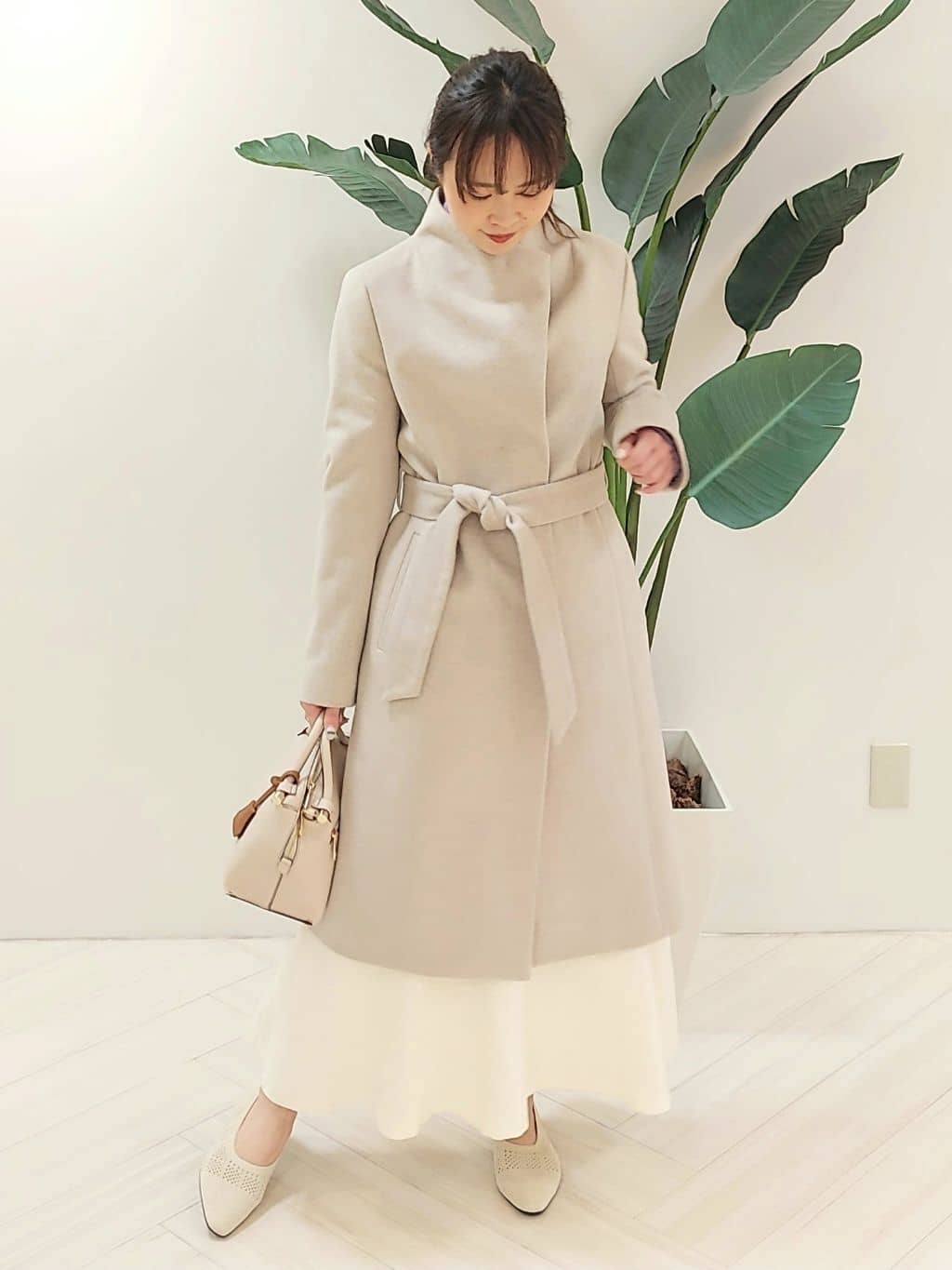 YuKaRiさんの「UNTITLED｜【日本製／2WAY衿】スタンドカラー ロングコート」を使ったコーディネート